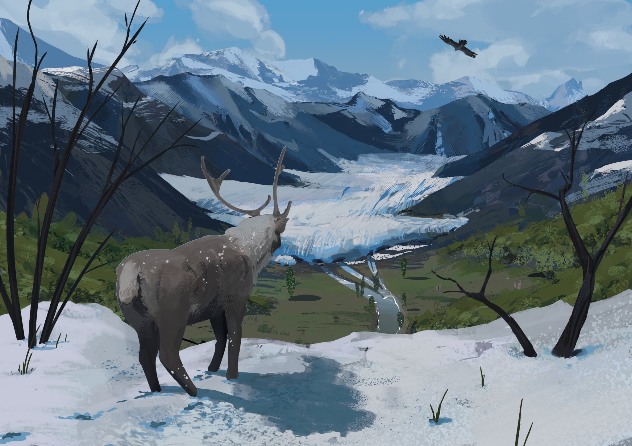 Reconstitution d'une vallée glaciaire dans la vallée d'Ossau